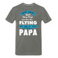 Love More Than Flying - Papa - Men's Premium T-Shirt - asphalt gray