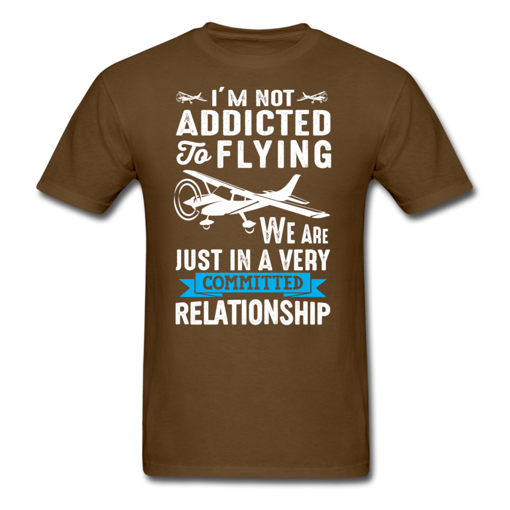 Not Addicted To Flying - White - Unisex Classic T-Shirt - brown