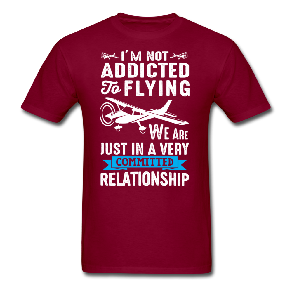 Not Addicted To Flying - White - Unisex Classic T-Shirt - burgundy