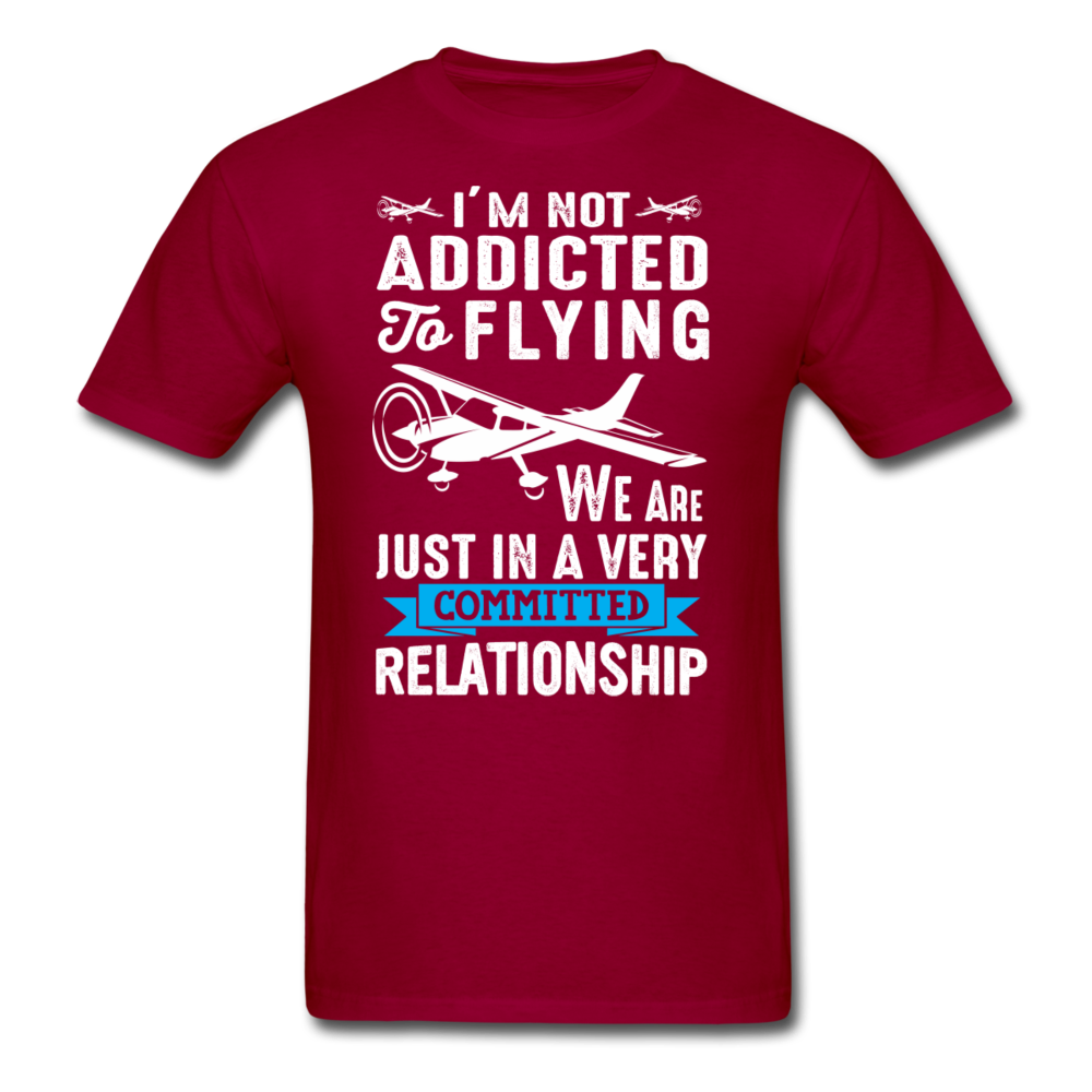 Not Addicted To Flying - White - Unisex Classic T-Shirt - dark red