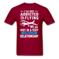 Not Addicted To Flying - White - Unisex Classic T-Shirt - dark red