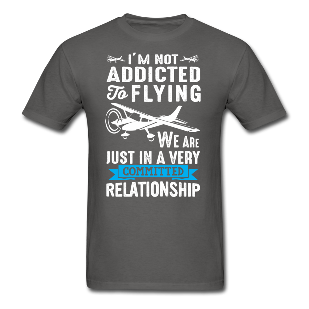 Not Addicted To Flying - White - Unisex Classic T-Shirt - charcoal