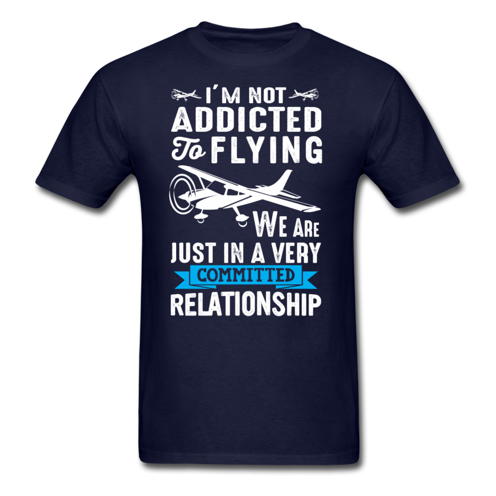 Not Addicted To Flying - White - Unisex Classic T-Shirt - navy