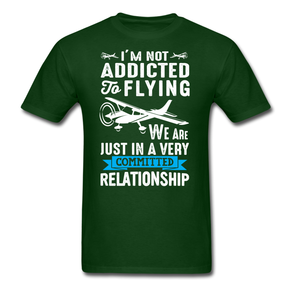 Not Addicted To Flying - White - Unisex Classic T-Shirt - forest green