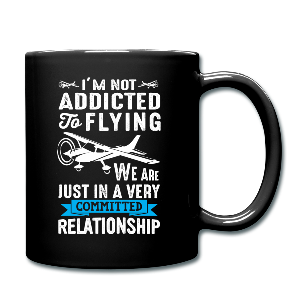 Not Addicted To Flying - White - Full Color Mug - black