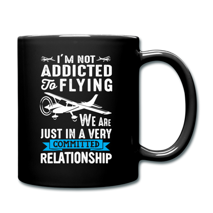 Not Addicted To Flying - White - Full Color Mug - black