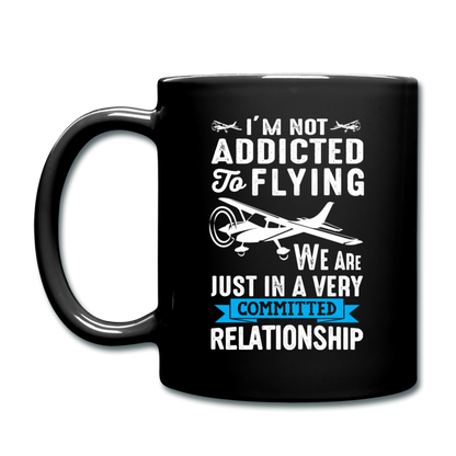 Not Addicted To Flying - White - Full Color Mug - black