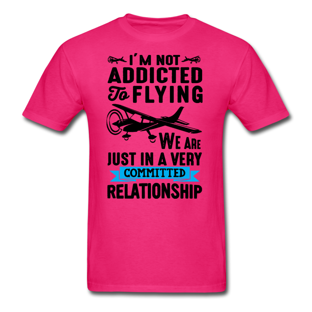 Not Addicted To Flying - Black - Unisex Classic T-Shirt - fuchsia