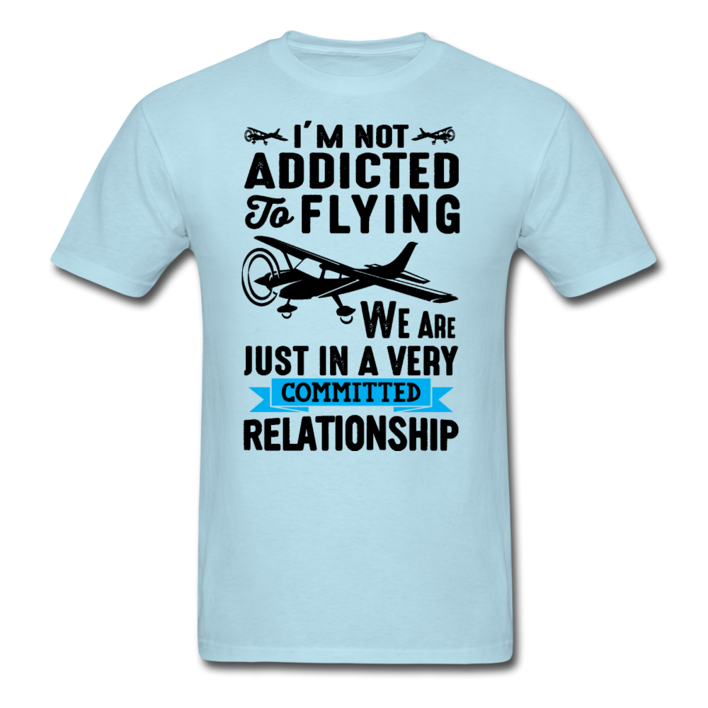 Not Addicted To Flying - Black - Unisex Classic T-Shirt - powder blue