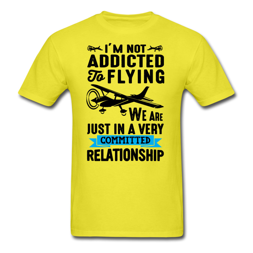 Not Addicted To Flying - Black - Unisex Classic T-Shirt - yellow