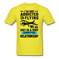 Not Addicted To Flying - Black - Unisex Classic T-Shirt - yellow