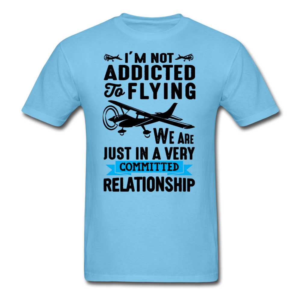 Not Addicted To Flying - Black - Unisex Classic T-Shirt - aquatic blue