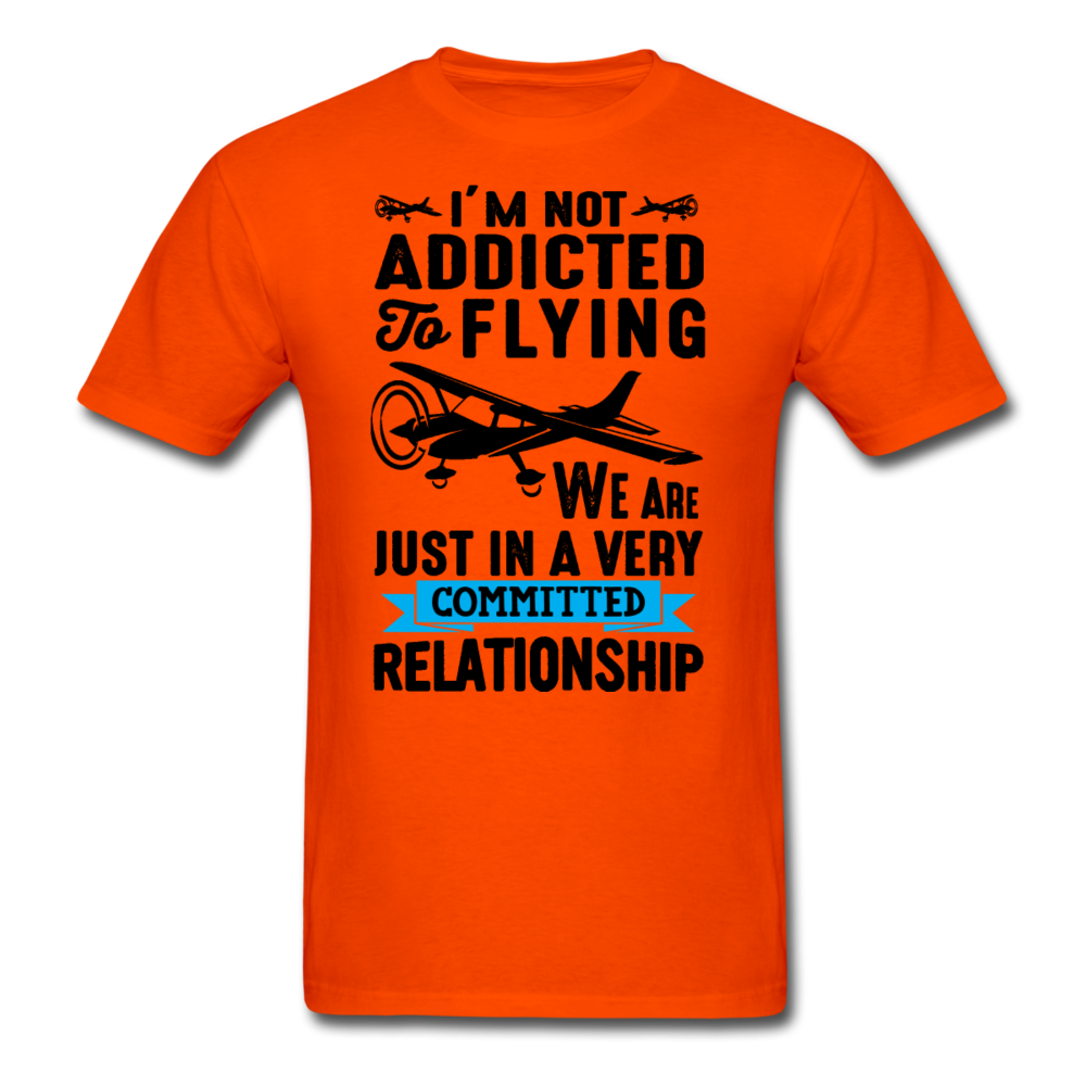 Not Addicted To Flying - Black - Unisex Classic T-Shirt - orange