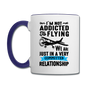 Not Addicted To Flying - Black - Contrast Coffee Mug - white/cobalt blue