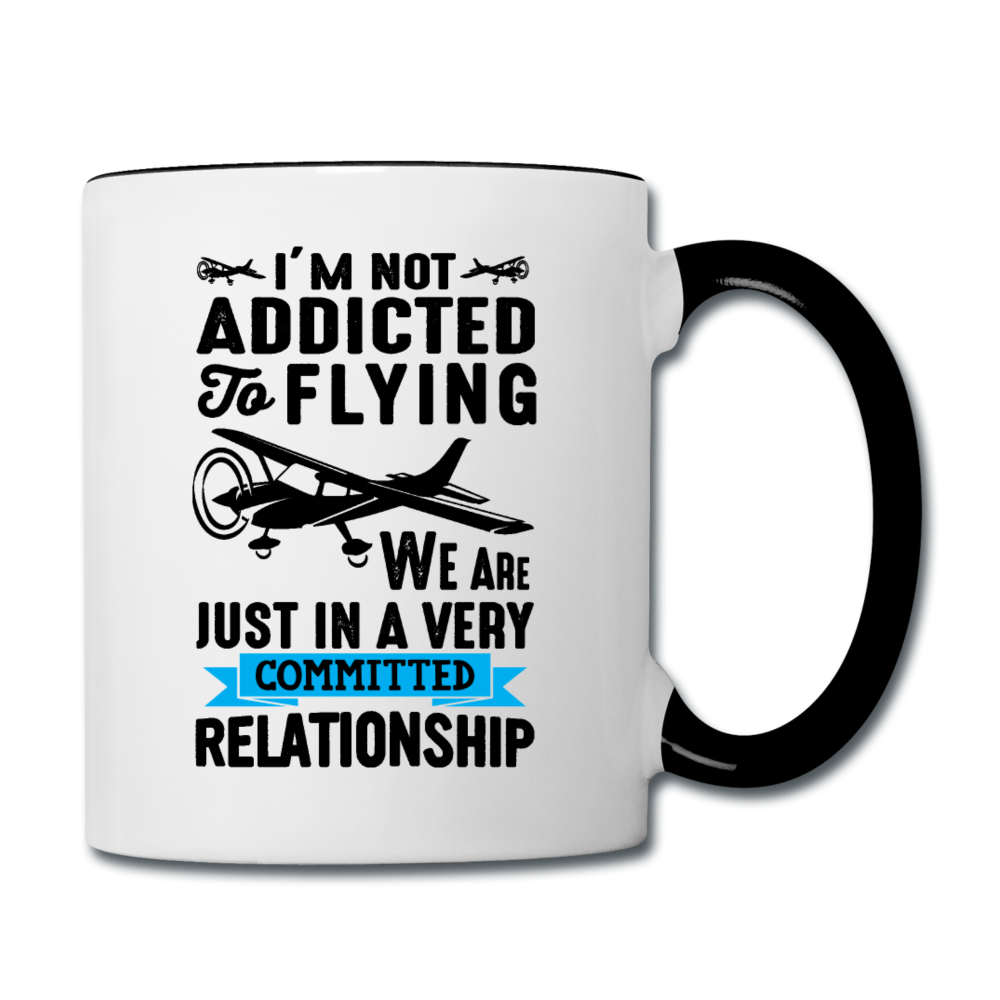 Not Addicted To Flying - Black - Contrast Coffee Mug - white/black