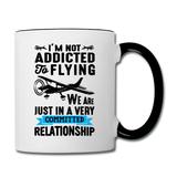 Not Addicted To Flying - Black - Contrast Coffee Mug - white/black