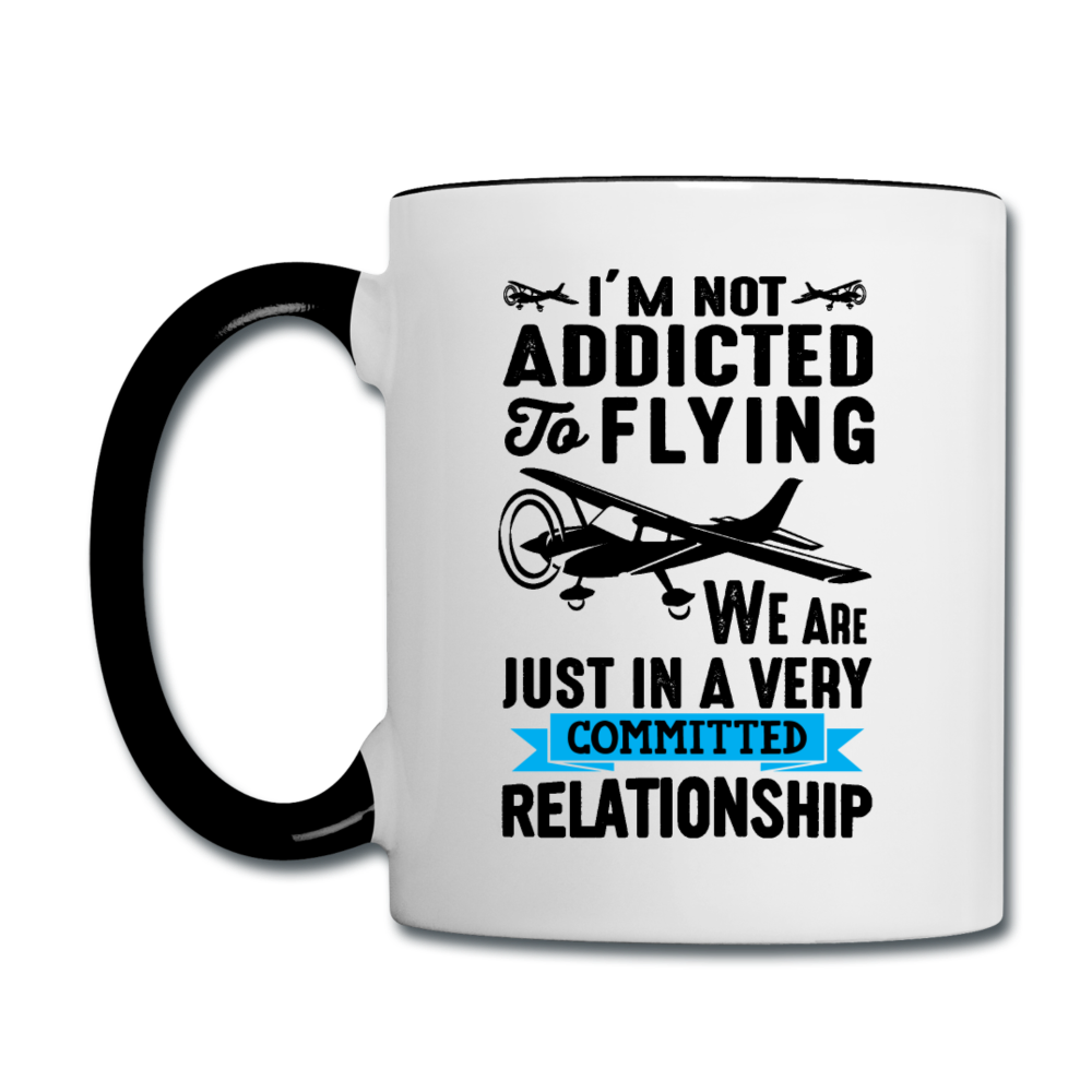 Not Addicted To Flying - Black - Contrast Coffee Mug - white/black