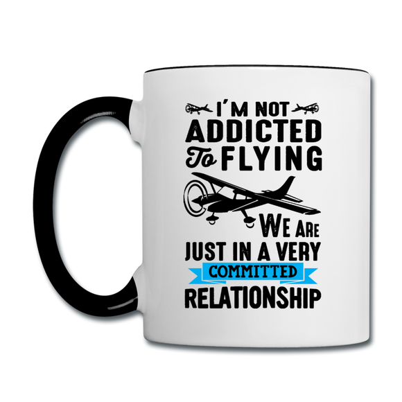Not Addicted To Flying - Black - Contrast Coffee Mug - white/black