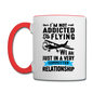 Not Addicted To Flying - Black - Contrast Coffee Mug - white/red