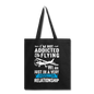 Not Addicted To Flying - White - Tote Bag - black