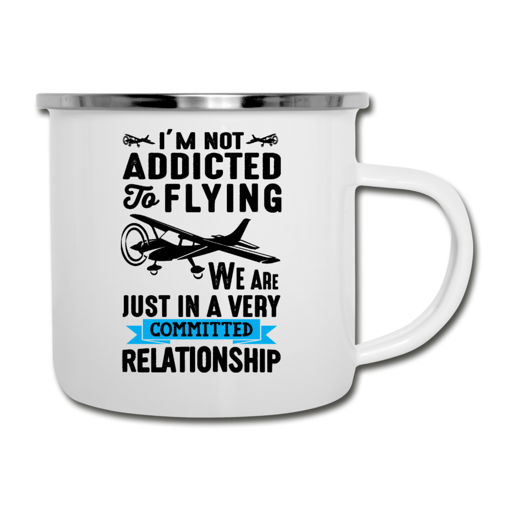 Not Addicted To Flying - Black - Camper Mug - white