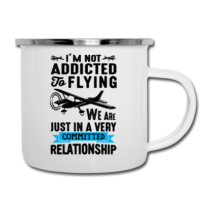 Not Addicted To Flying - Black - Camper Mug - white