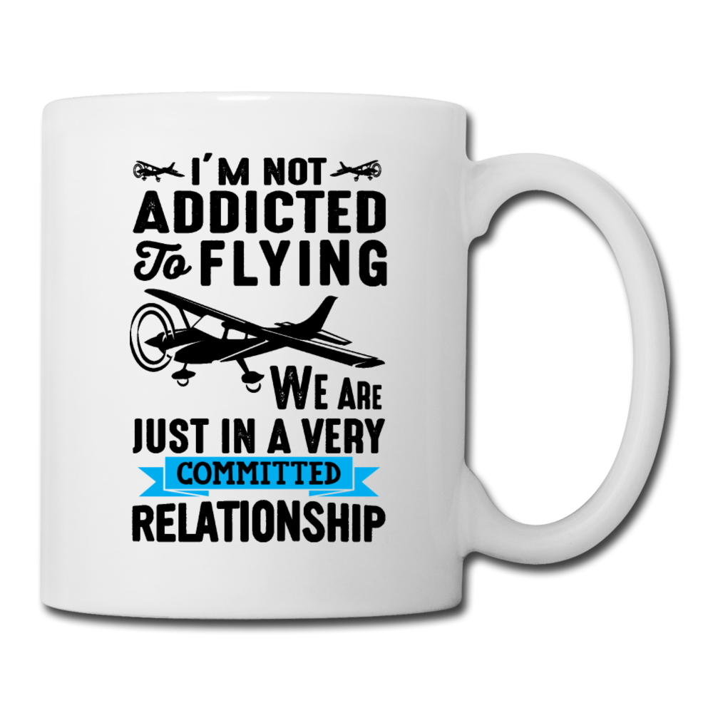 Not Addicted To Flying - Black - Coffee/Tea Mug - white