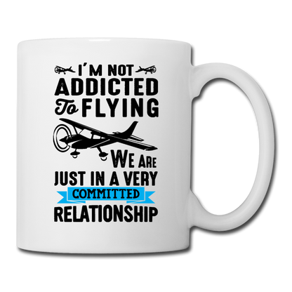 Not Addicted To Flying - Black - Coffee/Tea Mug - white