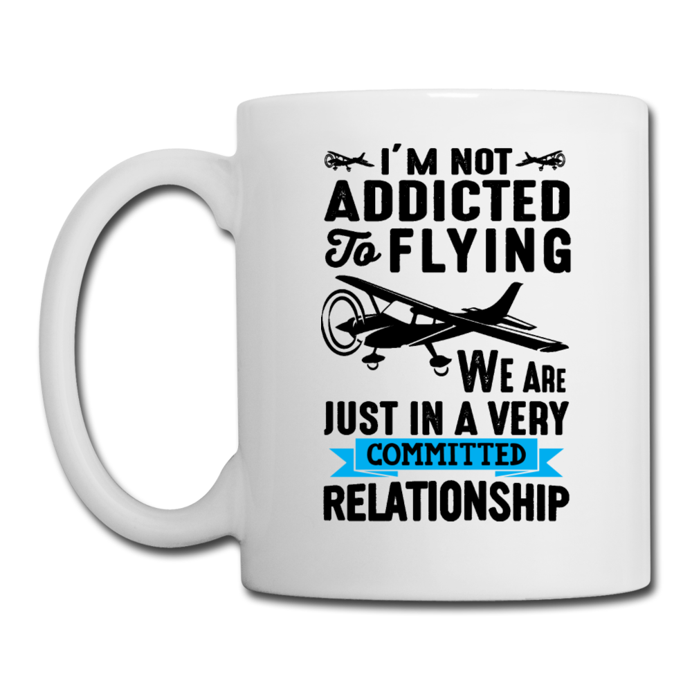 Not Addicted To Flying - Black - Coffee/Tea Mug - white