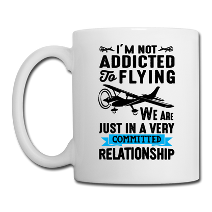 Not Addicted To Flying - Black - Coffee/Tea Mug - white