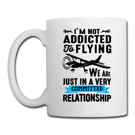 Not Addicted To Flying - Black - Coffee/Tea Mug - white