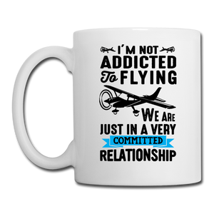 Not Addicted To Flying - Black - Coffee/Tea Mug - white