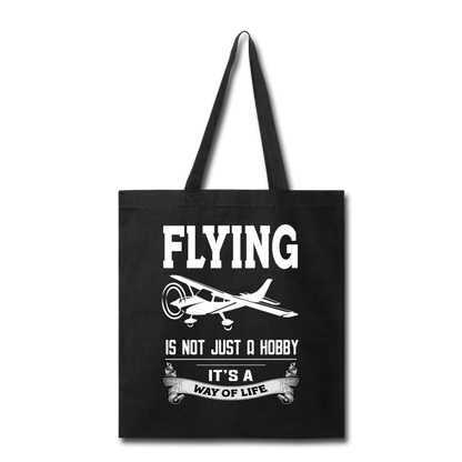 Flying - Way Of Life - White - Tote Bag - black