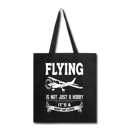 Flying - Way Of Life - White - Tote Bag - black