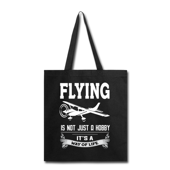 Flying - Way Of Life - White - Tote Bag - black