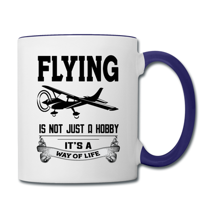 Flying - Way Of Life - Black - Contrast Coffee Mug - white/cobalt blue