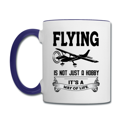 Flying - Way Of Life - Black - Contrast Coffee Mug - white/cobalt blue