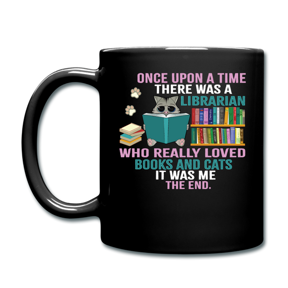 Librarian - Books And Cats - Full Color Mug - black
