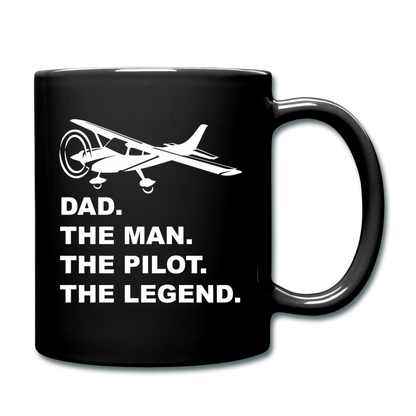 Dad - Man - Pilot - Legend - White - Full Color Mug - black