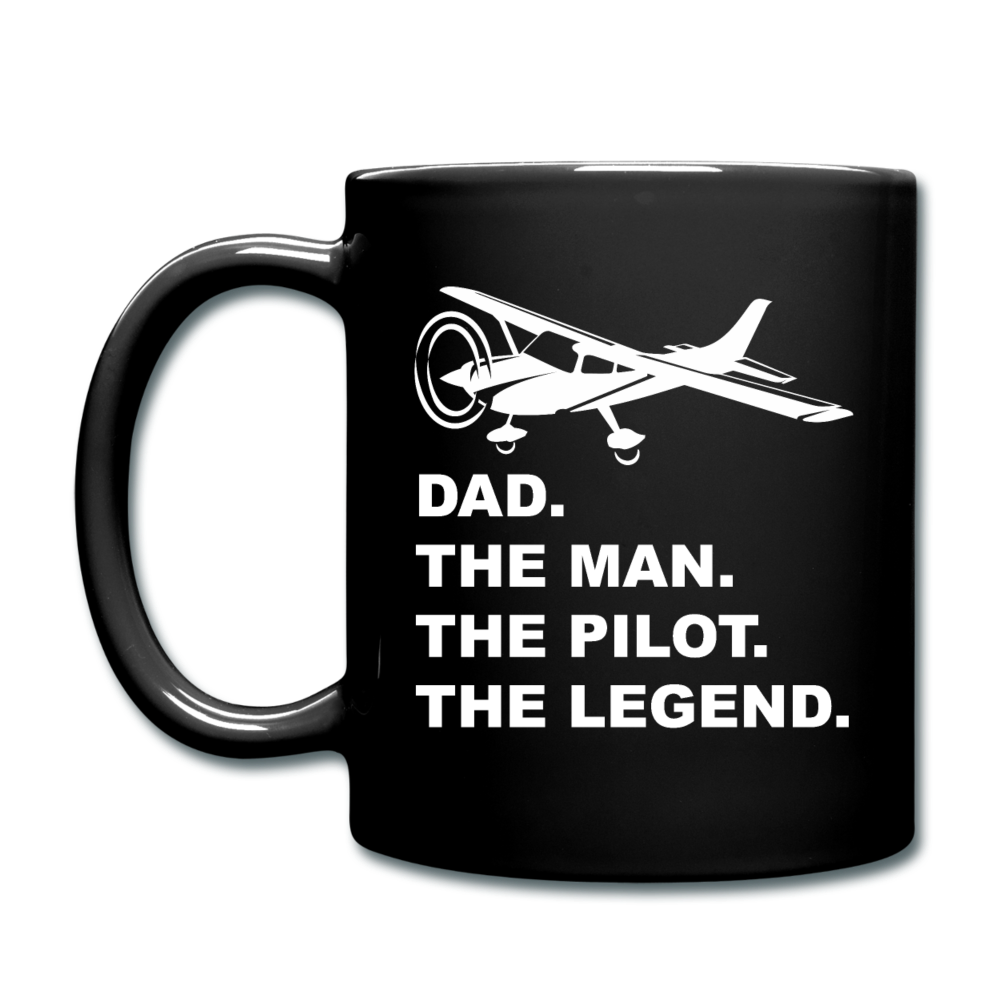 Dad - Man - Pilot - Legend - White - Full Color Mug - black