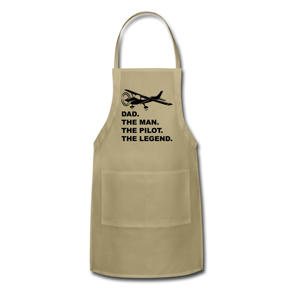 Dad - Man - Pilot - Legend - Black - Adjustable Apron - khaki