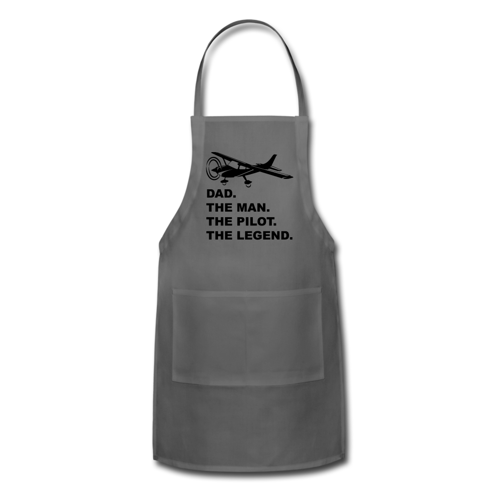 Dad - Man - Pilot - Legend - Black - Adjustable Apron - charcoal