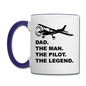 Dad - Man - Pilot - Legend - Black - Contrast Coffee Mug - white/cobalt blue