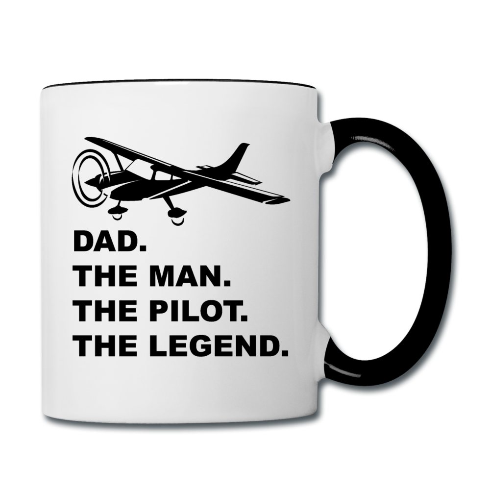 Dad - Man - Pilot - Legend - Black - Contrast Coffee Mug - white/black