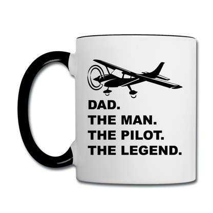 Dad - Man - Pilot - Legend - Black - Contrast Coffee Mug - white/black