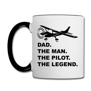 Dad - Man - Pilot - Legend - Black - Contrast Coffee Mug - white/black
