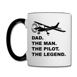 Dad - Man - Pilot - Legend - Black - Contrast Coffee Mug - white/black