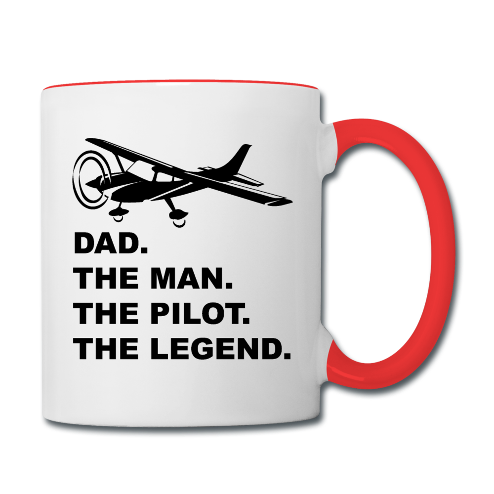 Dad - Man - Pilot - Legend - Black - Contrast Coffee Mug - white/red