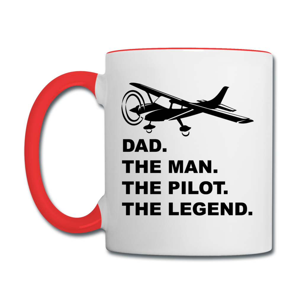 Dad - Man - Pilot - Legend - Black - Contrast Coffee Mug - white/red