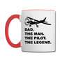 Dad - Man - Pilot - Legend - Black - Contrast Coffee Mug - white/red